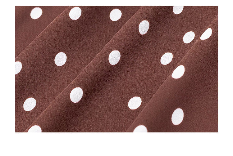 Mocha Dot V-Neck Dress