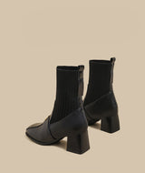 Metal Knit Ankle Boots