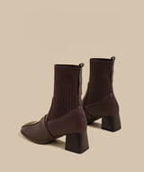 Metal Knit Ankle Boots