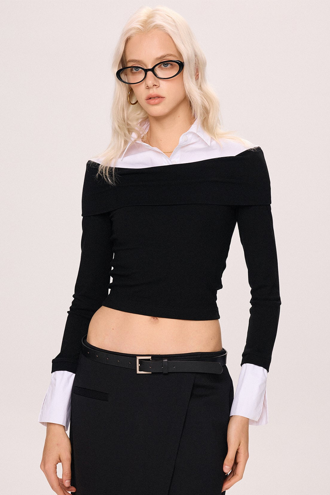 Asymmetrical Layered Top - Black