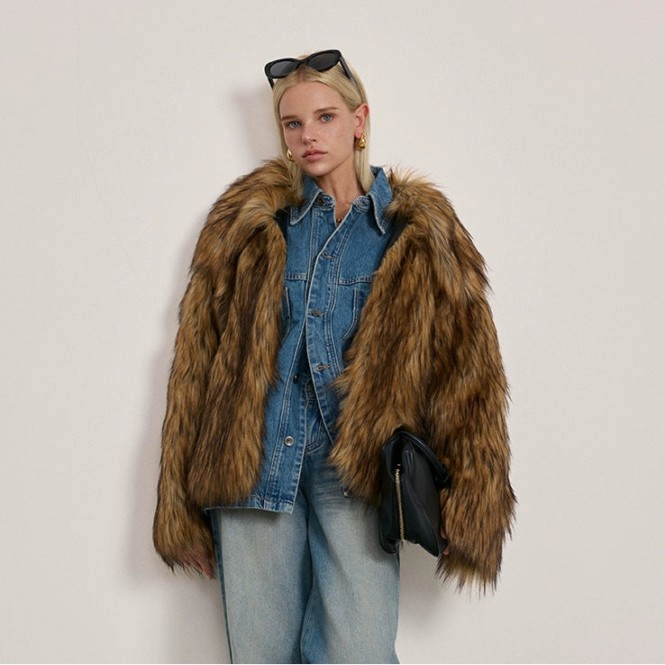 Wolf Faux Fur Coat