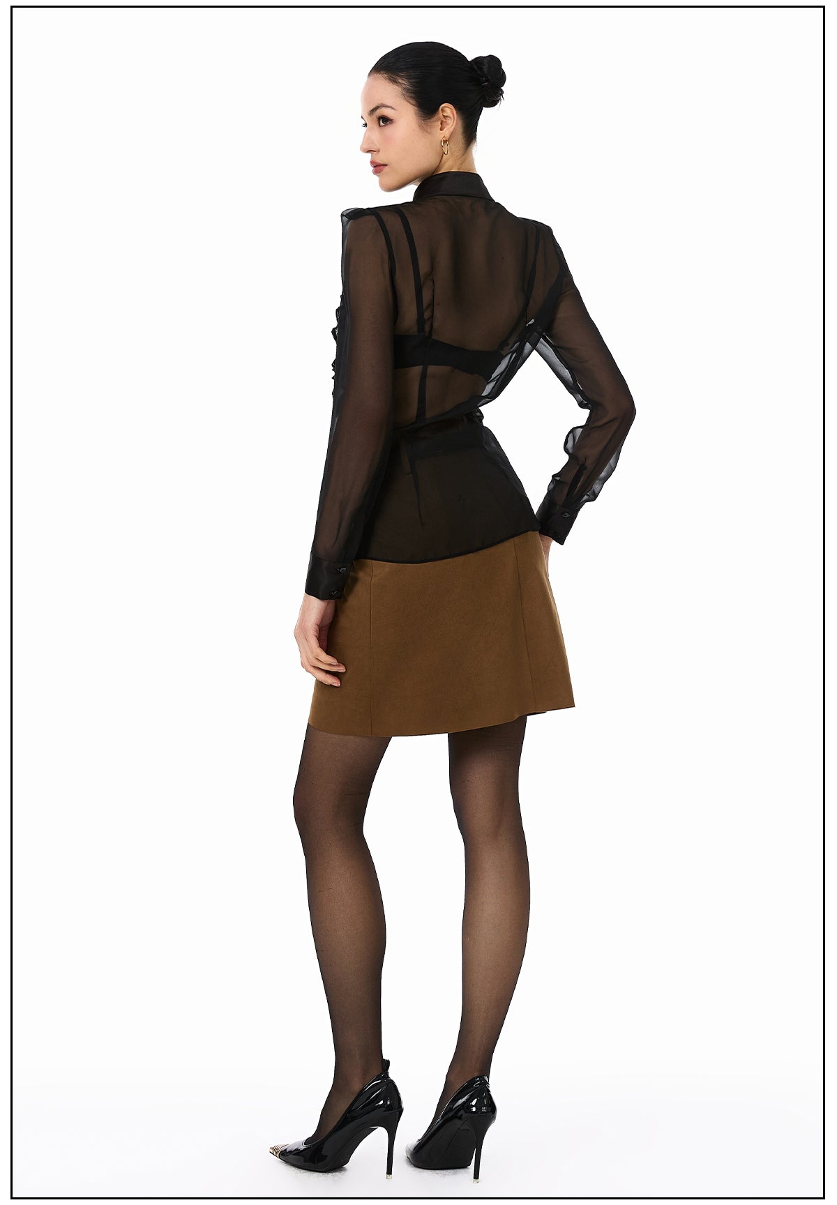 Ruched Sheer Blouse