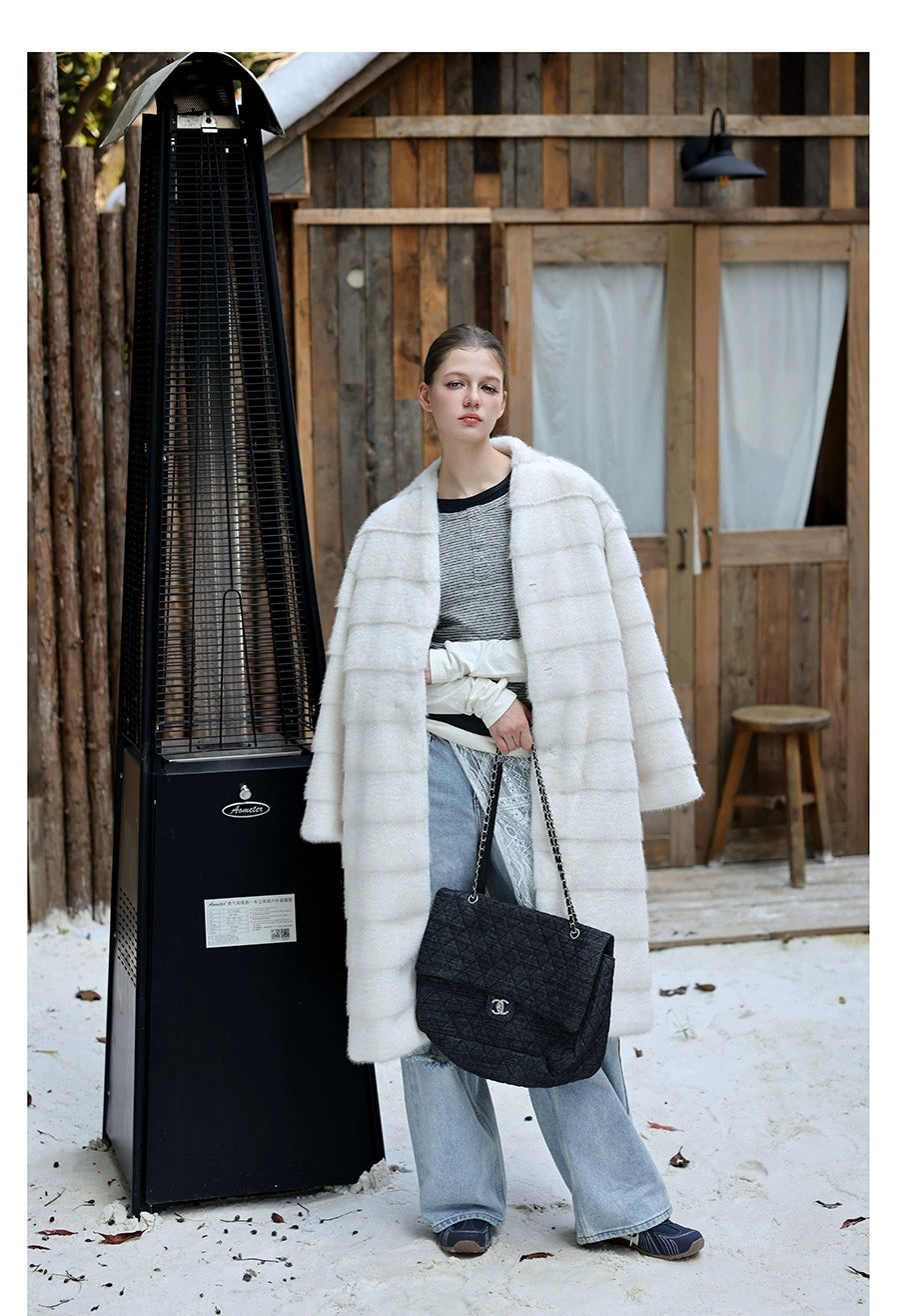 White Silky Fur Coat