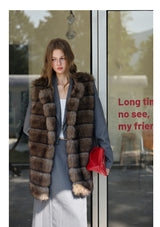 Fur Mid-Length Vest - Tawny