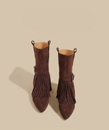 Fringe Suede Mid-Calf Boots