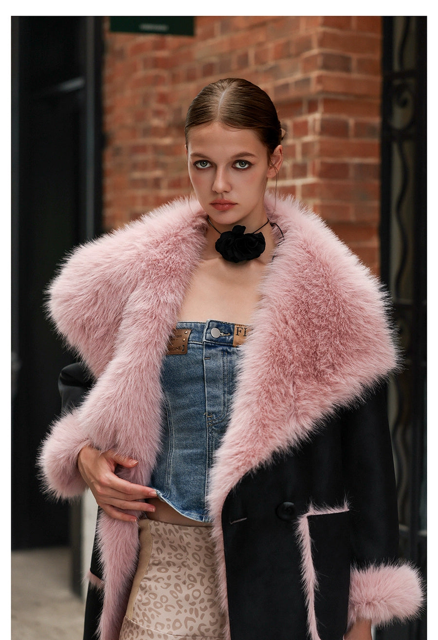 Berry Pink Fur Coat