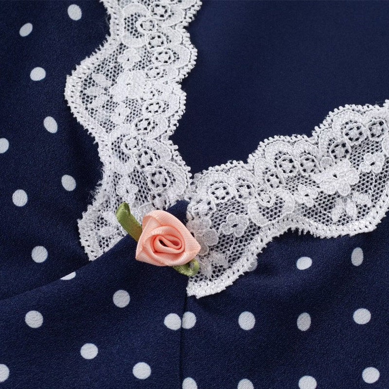 Midnight Dot Lace Dress