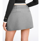 Gray A-Line Mini Skirt