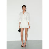 Pleated Shirt Mini Dress