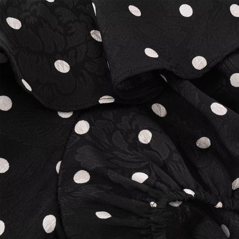Noir Dot Flow Dress