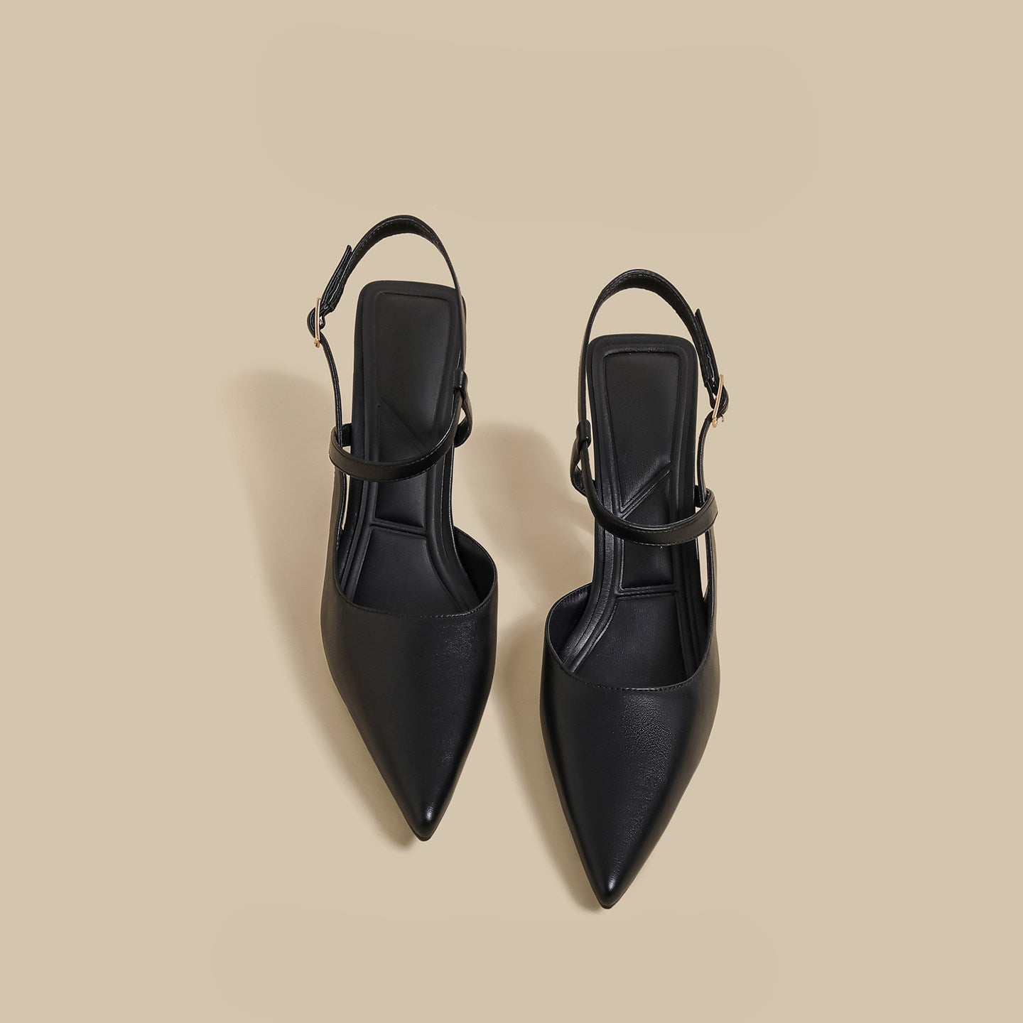 Criss-Strap Pointed Slingback Heels