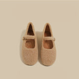 Wool-Blend Mary Jane Flats