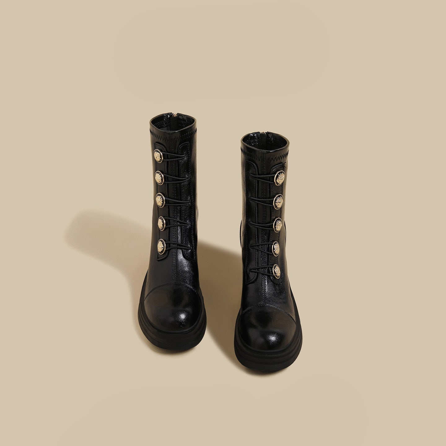 Button-Detail Ankle Boots