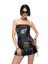 Punk Print Bandeau Dress