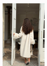 Plush Sleeves Fur Coat - Long