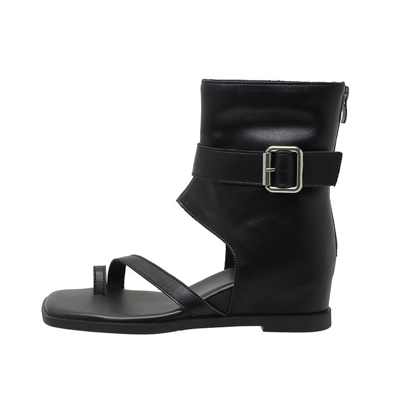 Hidden Lift Microfiber Leather Sandal