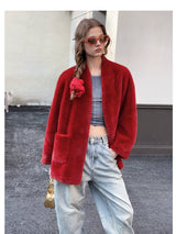 Short Red Fur Coat