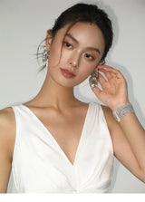 Smooth Ruched Slip Dress - White
