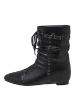 Lace-Trim Ankle Boots