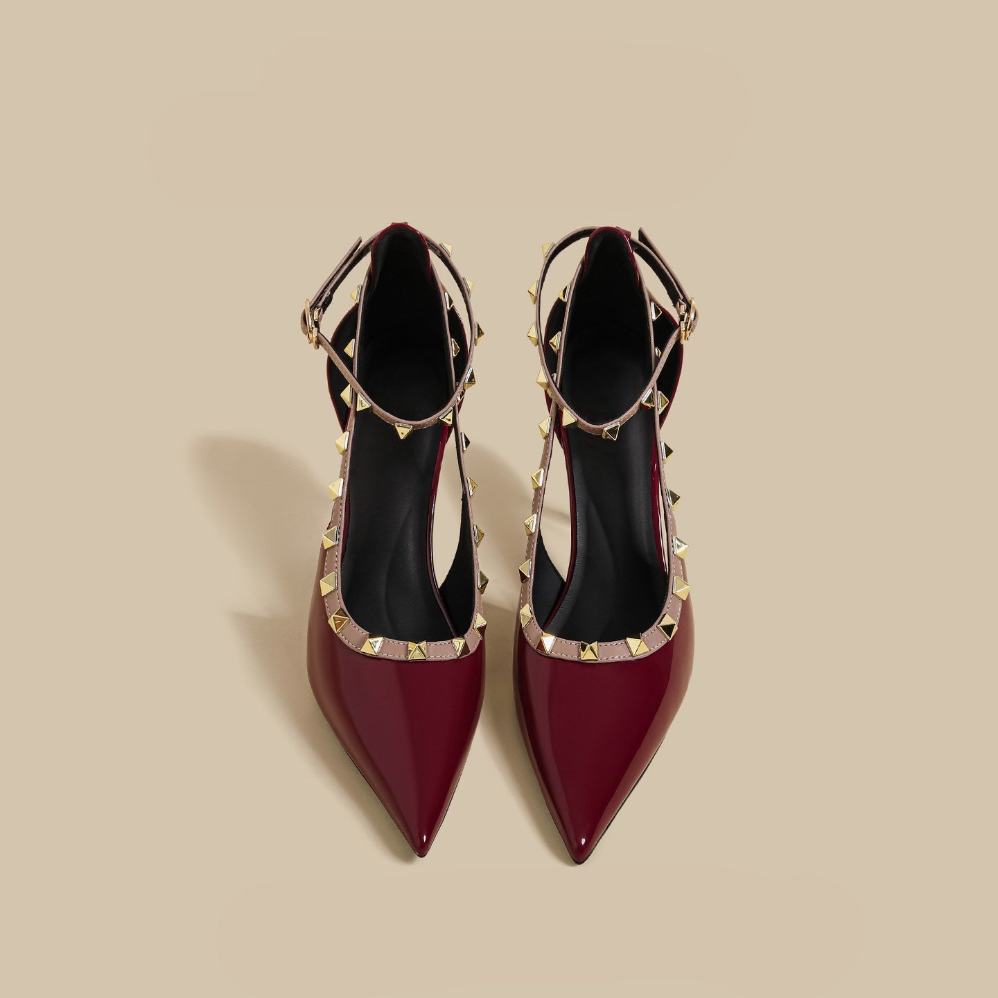Studded Strap Slingback Heels
