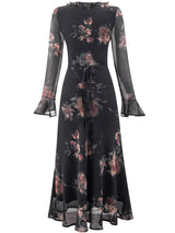 Noir Bloom Sheer Dress