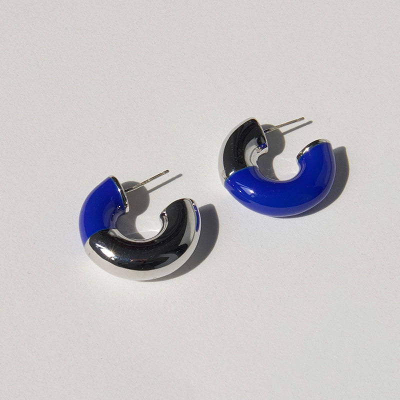 Blue Enamel Earrings