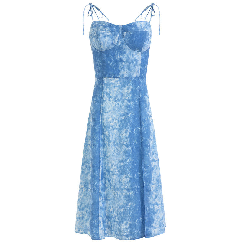 Blue Lace Slip Dress