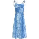 Blue Lace Slip Dress