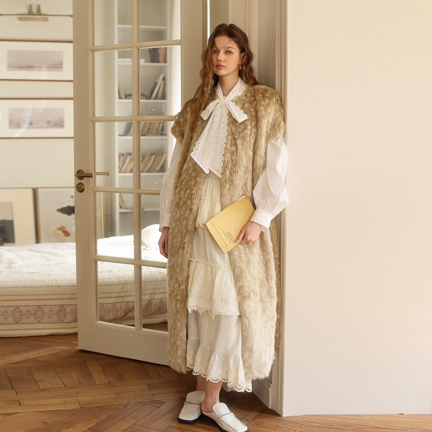 Deer Jacquard Long Vest