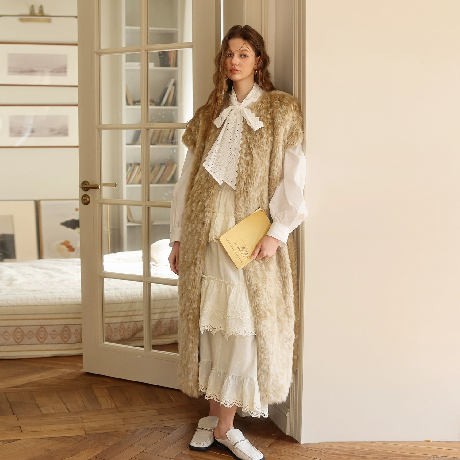 Deer Jacquard Long Vest