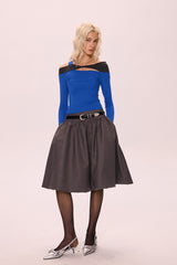 Low-Waist Pleated Skirt