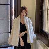 Plush Sleeves Fur Coat - Short