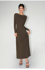 Off-Shoulder Knit Maxi Dress