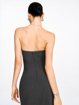 Dark Grey Bandeau Dress
