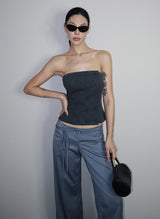 Button-Up Bustier Top