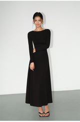 Off-Shoulder Knit Maxi Dress