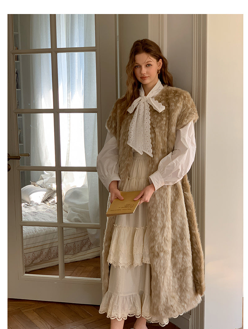 Deer Jacquard Long Vest