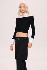 Asymmetrical Layered Top - Black