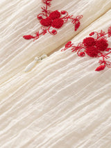 Rose Puff Midi Dress
