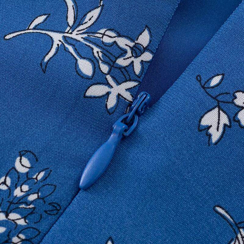 Azure Bloom Midi Dress