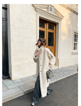 Herringbone Faux Fur Coat - Ivory