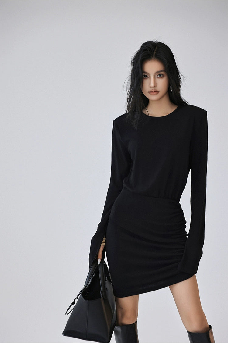 Black Pleated Dress