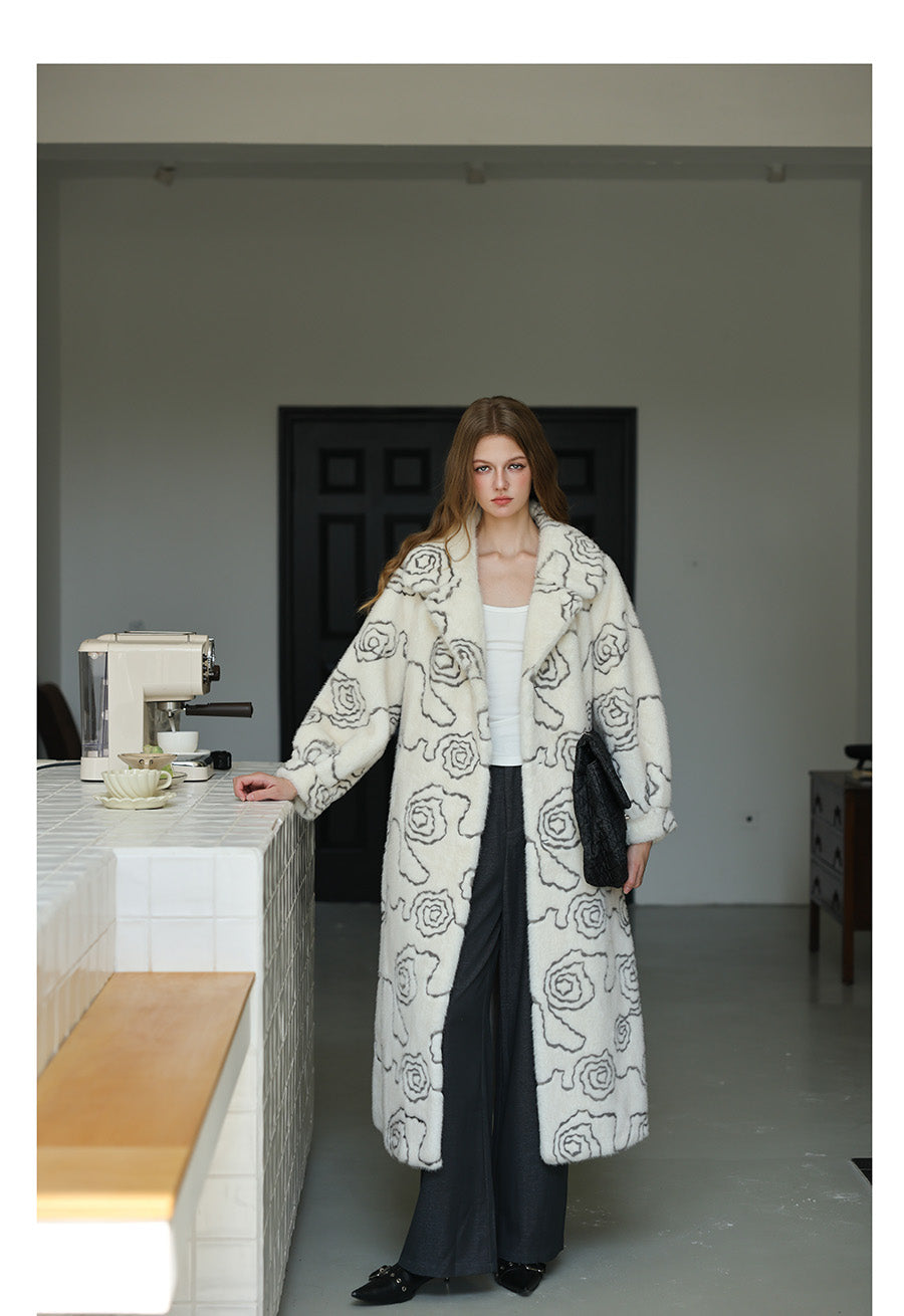 Floral Faux Fur Coat