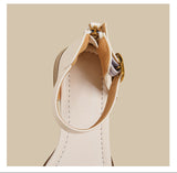 Minimal Ankle Strap Block Sandal