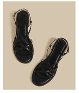 Cross Strap Sandals (Black)