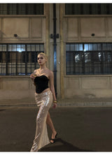 Streamer Champagne Sequin Skirt