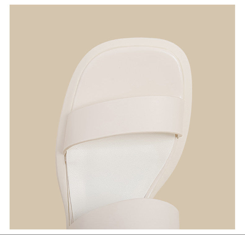 Double Strap Curve Sandals (Cream)