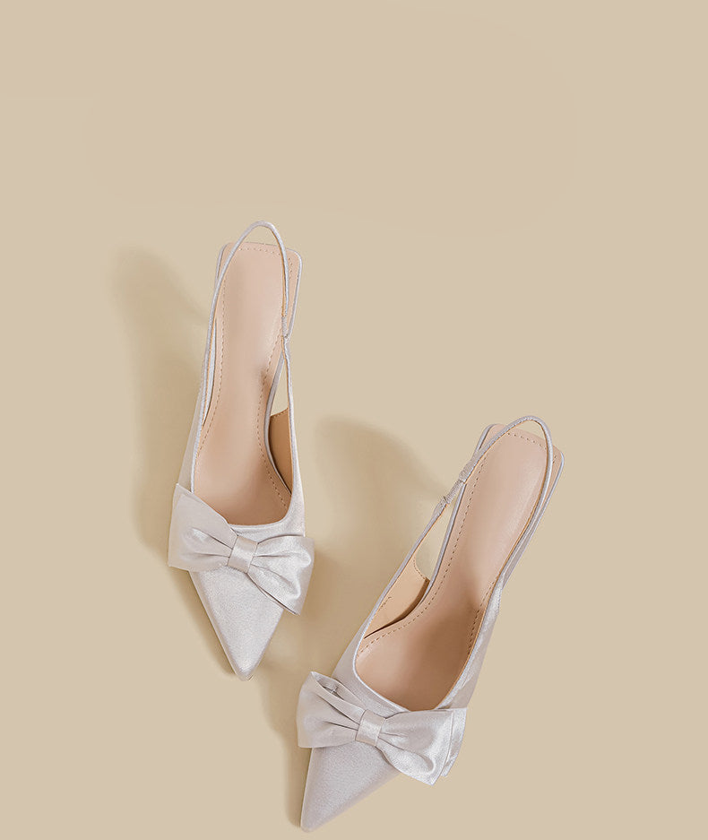 Bow-Detail Slingback Stiletto Heels
