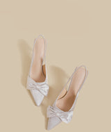 Bow-Detail Slingback Stiletto Heels