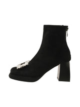 Rhinestone Velvet Boots